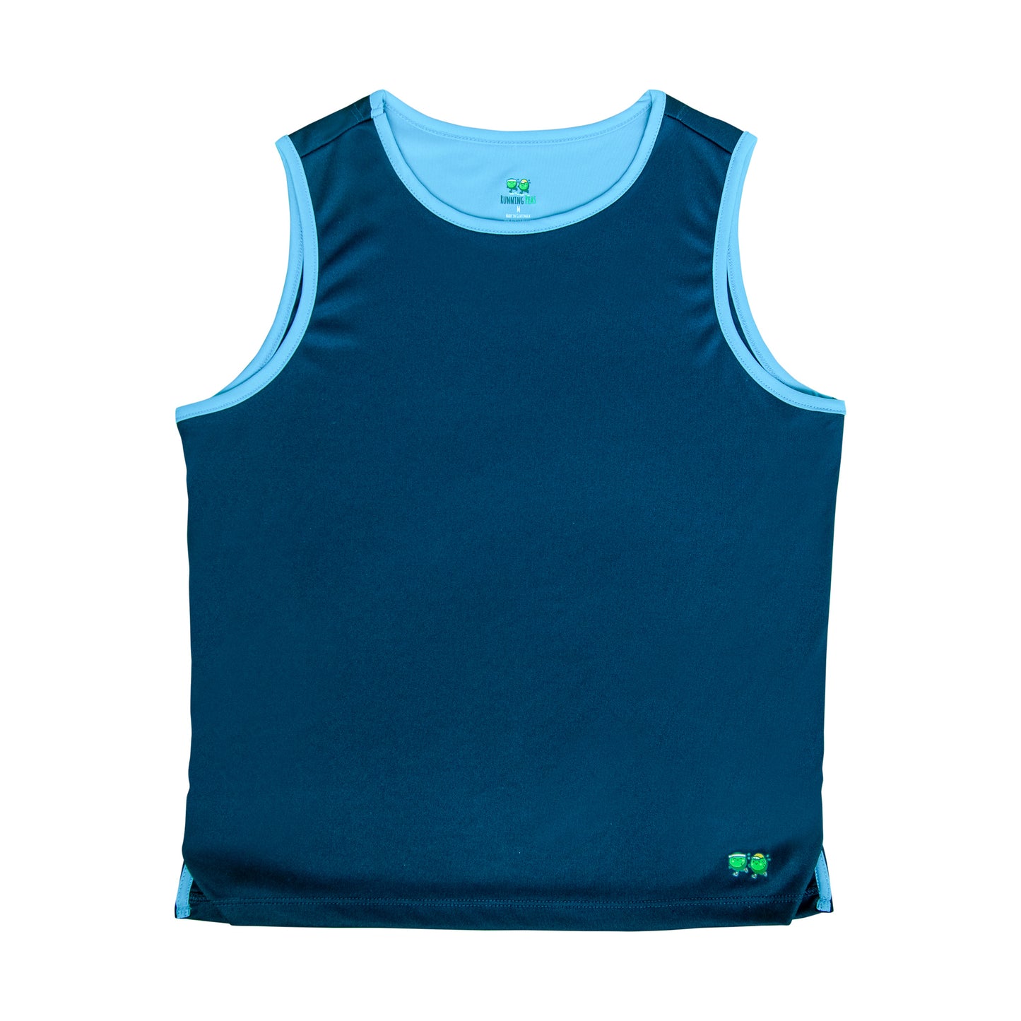 navy singlet, navy tank top, kids running tank top