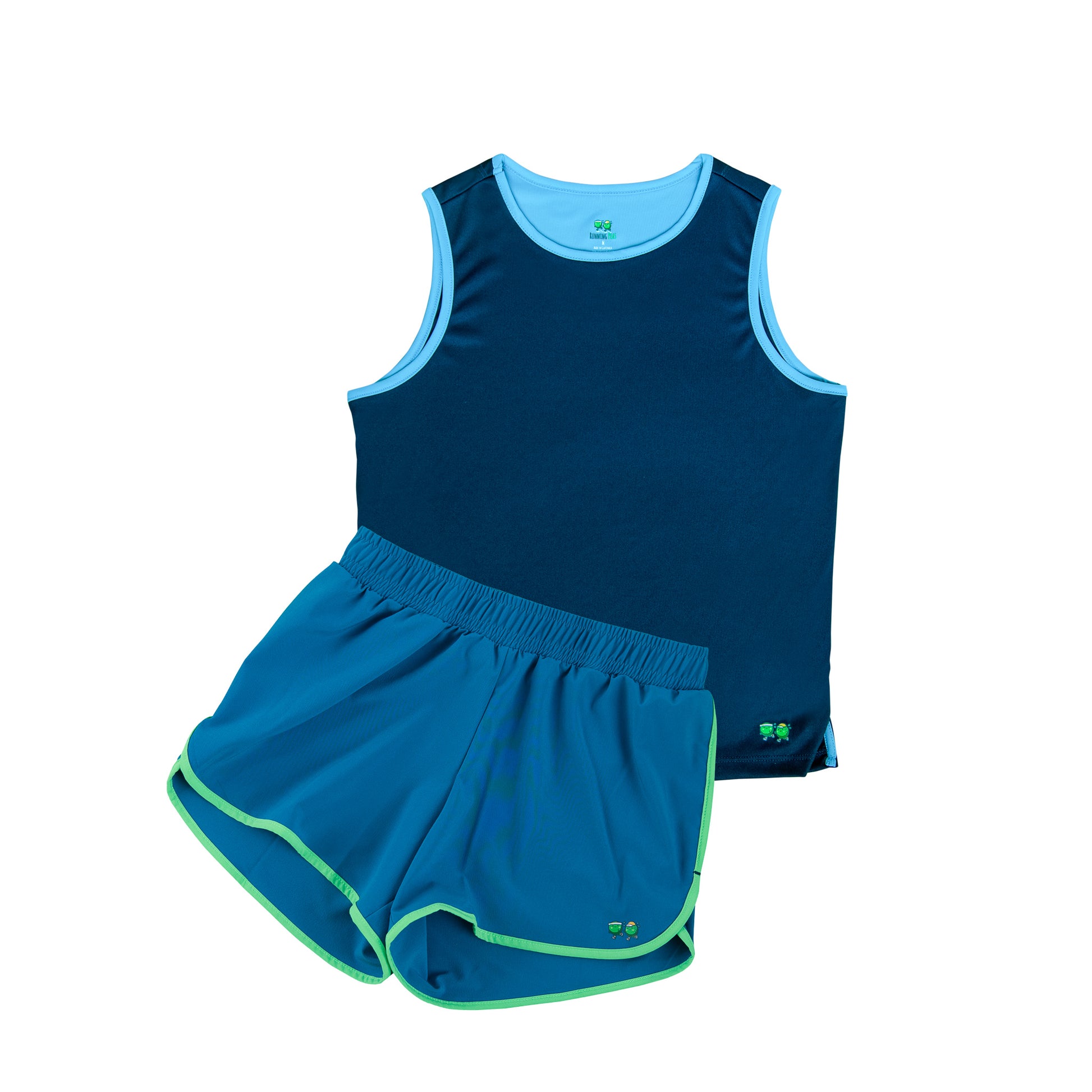 kid's running kit, kid's tank top, kid's running short navy combo